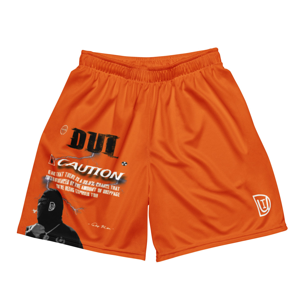 DUI Caution Unisex mesh shorts (Orange)